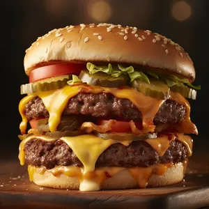 Double Cheese Burger, Fries and Drink